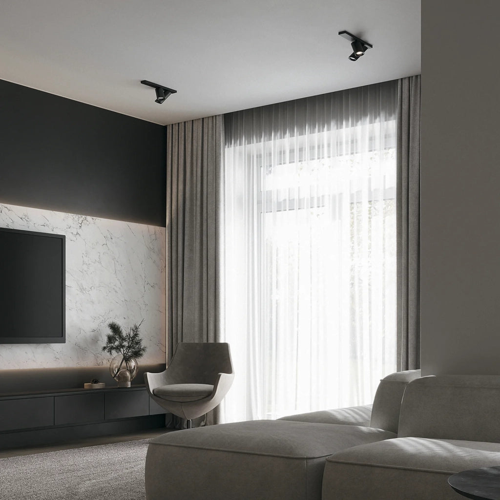 Maytoni Lampada da soffitto moderna FOCUS S 2 luci GU10 nero metallo