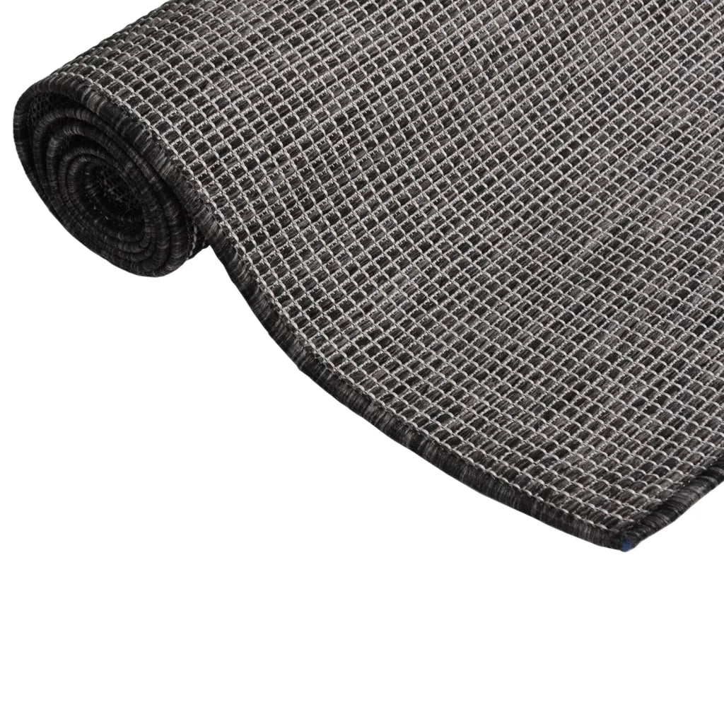 Tappeto da Esterni a Tessitura Piatta 100x200 cm Grigio 340773