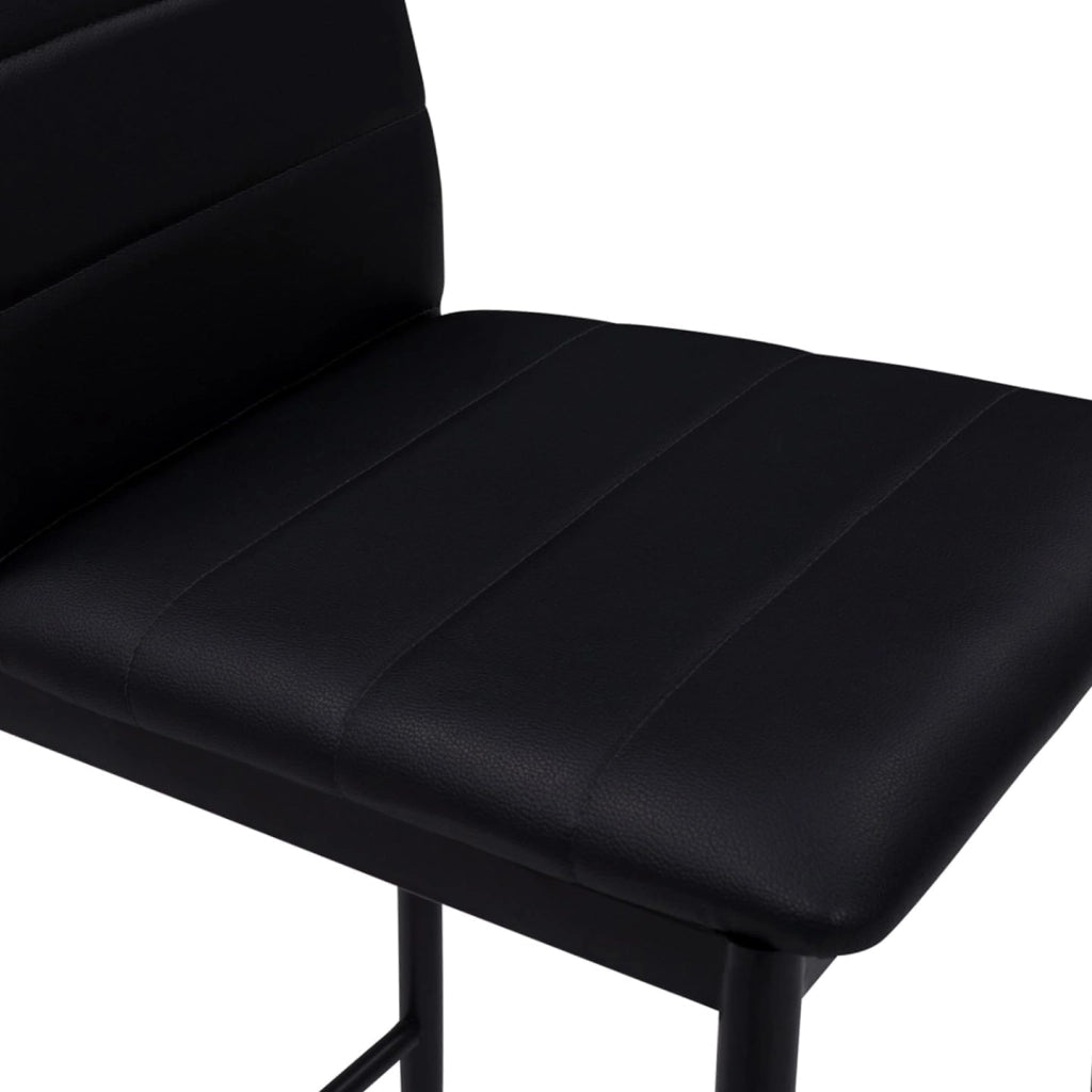 Set di 4 sgabelli da bar imbottito design contemporaneo in PVC nero ROMANE