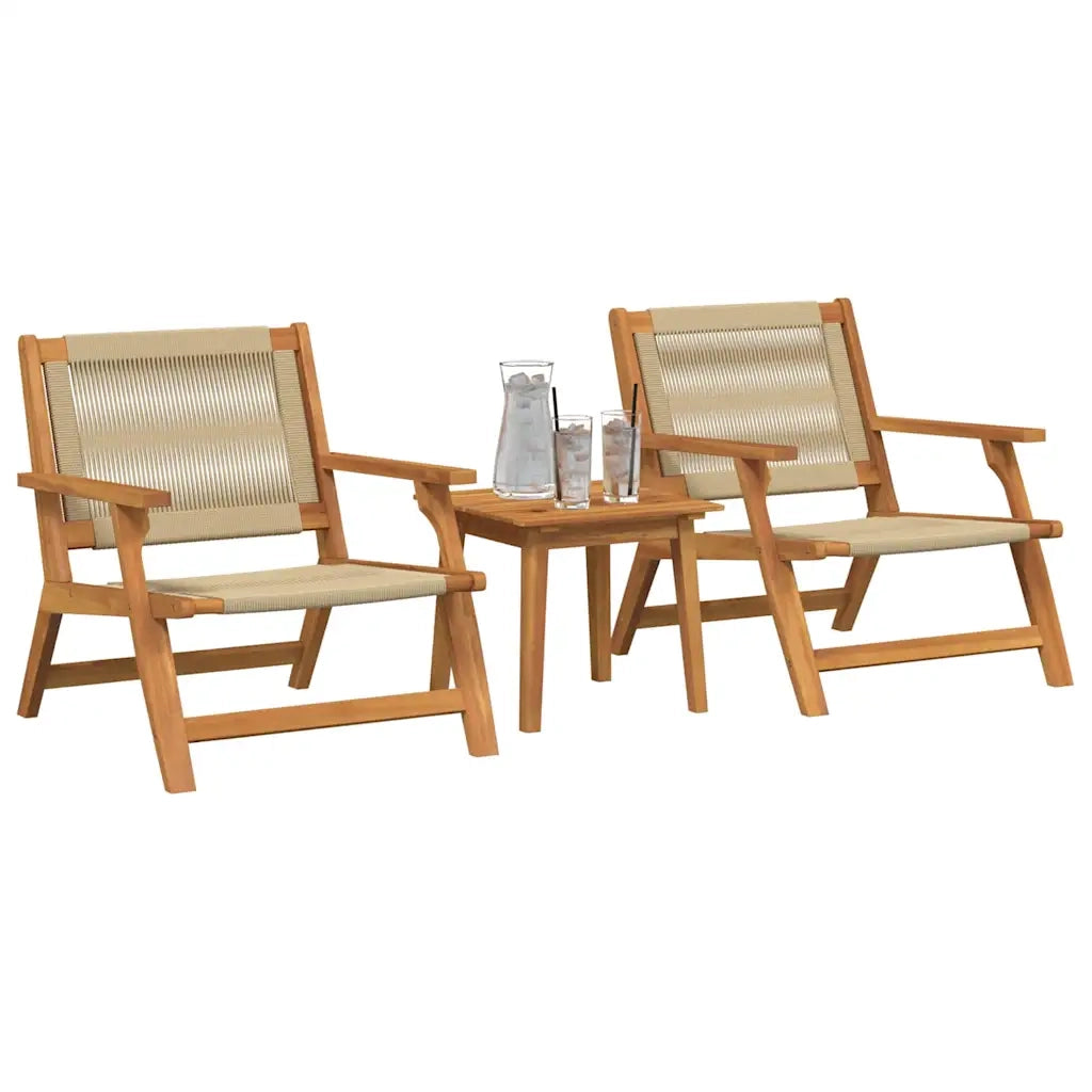 Sedie da Giardino con Tavolo 3 pcs Beige 3214439
