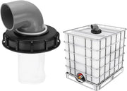 Filtro IBC da 163 mm, adattatore di tubo in plastica a 90 gradi, serbatoi di acqua da 1000 l, serbatoi di acqua da 1000 l, nero/grigio