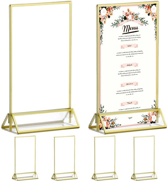 Fotolijst A6, 6 pezzi, bordhouder acrilico doppio lato, supporto per numeri da tavola, per numeri da tavola di matrimonio, supporto per menu, fotografia