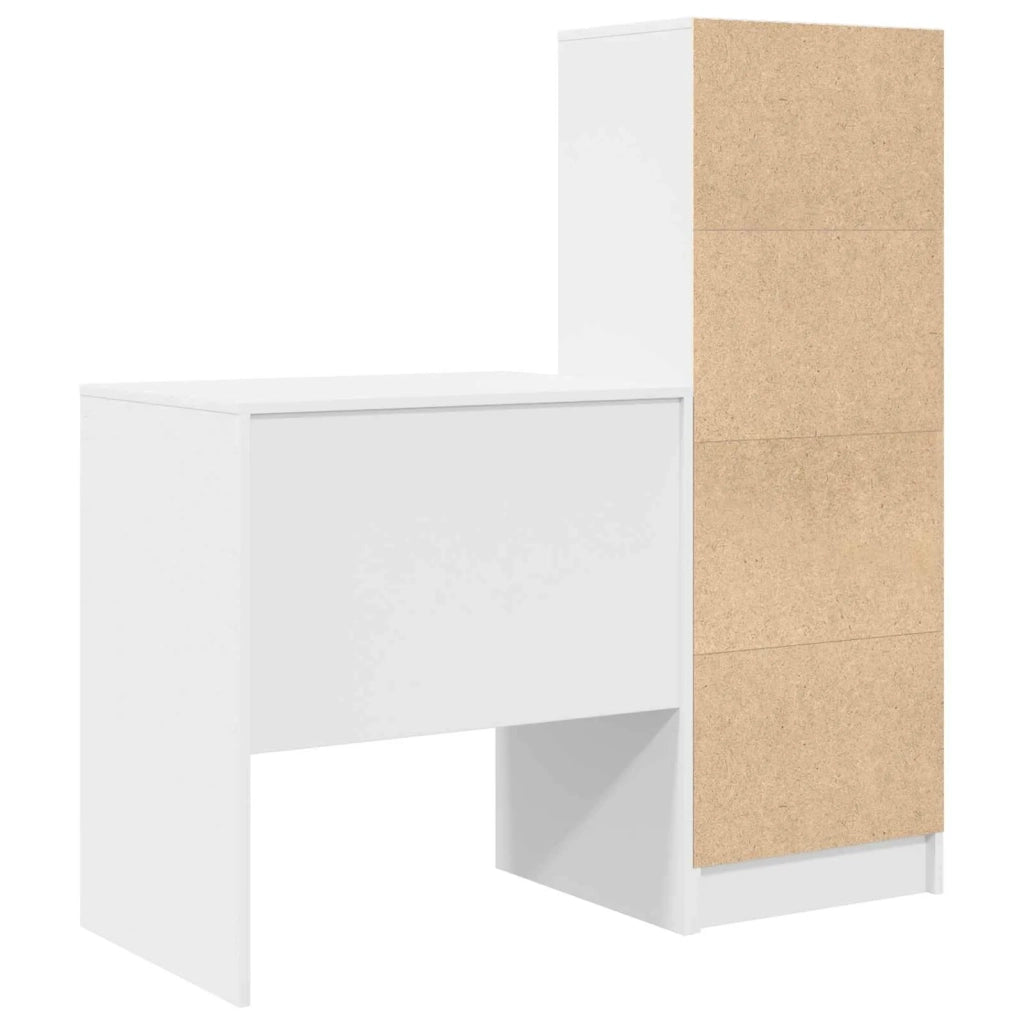 Scrivania con cassetto con lo scaffale 2 pcs Bianco 3337345