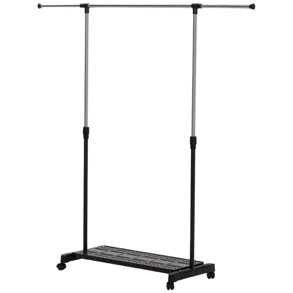 Carrello Stendibiancheria con Ruote e Scaffale Scarpe ¨C Zephmum ¨C 159x42x168 cm Nero Argento