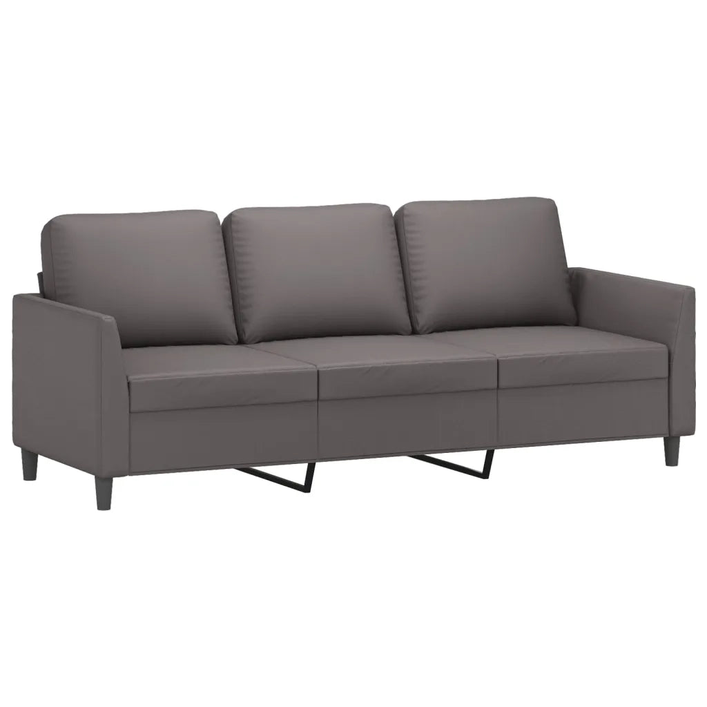Set di Divani 3 pz con Cuscini Grigio in Similpelle 3201742
