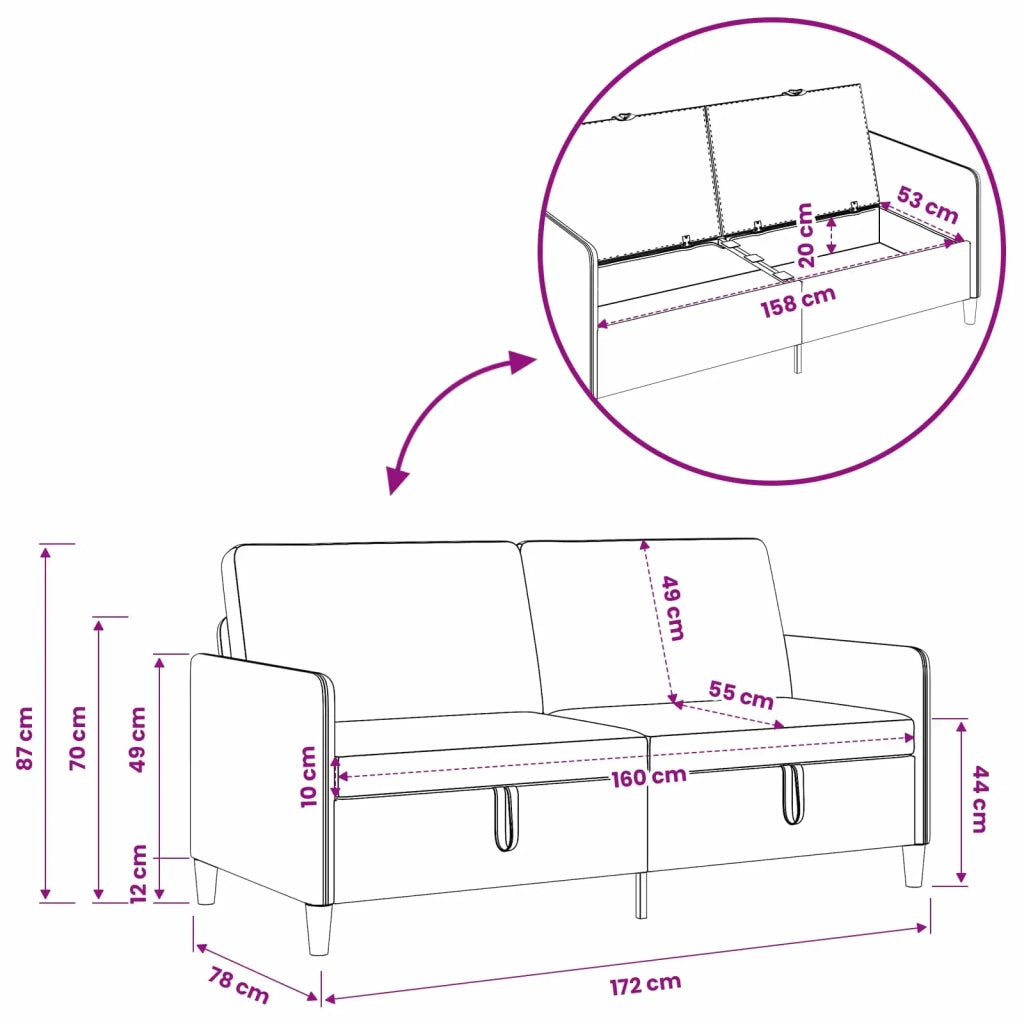 Set di Divani con Storage 2 pz Blu Poliestere 3429212