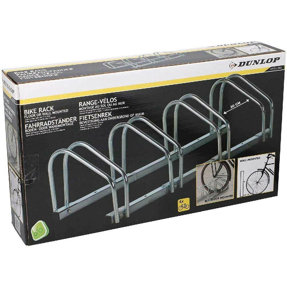 Rastrelliera Parcheggio Bici 4 Posti in Acciaio 33x27x100 cm Silver