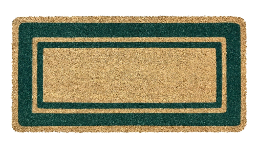  Zerbino Ingresso  In Cocco Naturale Misura XXL Grande Rettangolare 100 x 50 Cm Tappeto Asciugapassi Tappetino Antiscivolo Interno Esterno Porta Entrata Raschiafango - Verde
