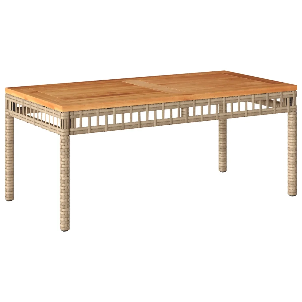Set Salotto da Giardino 4 pz | Set di Mobili da Esterno con Cuscini Beige Misto Polyrattan