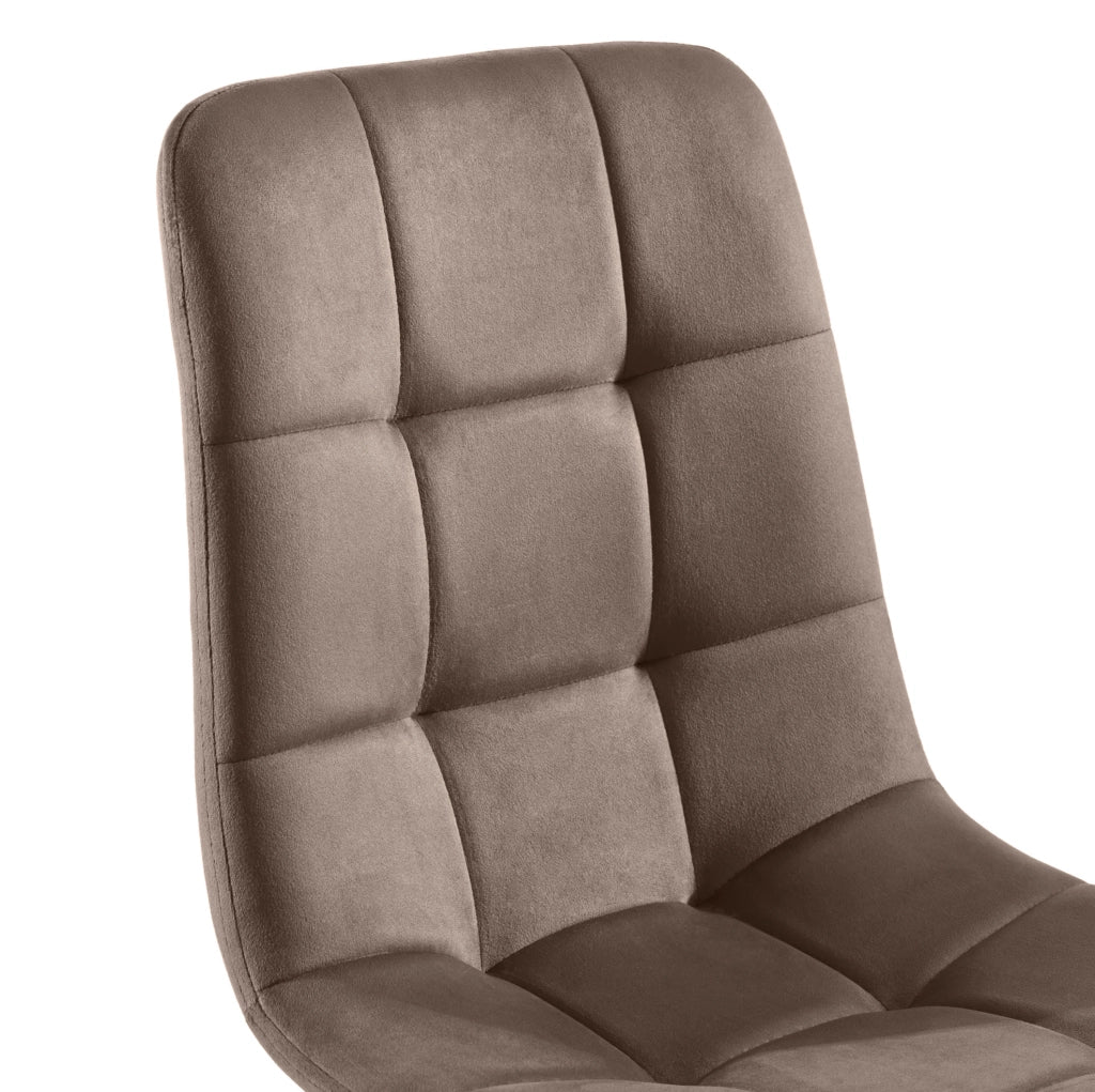 Set da pranzo 5 pezzi con tavolo in MDF noce e 4 sedie in velluto
