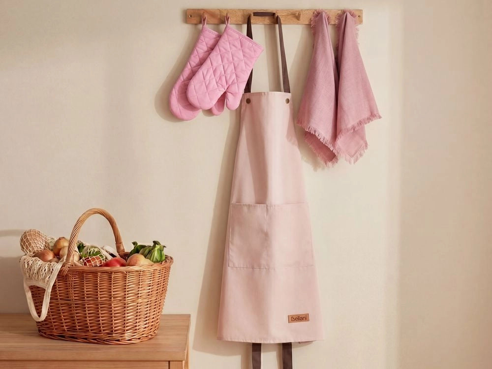 Set da cucina Grembiule Guanti da forno Panni da cucina rosa tessili da cucina