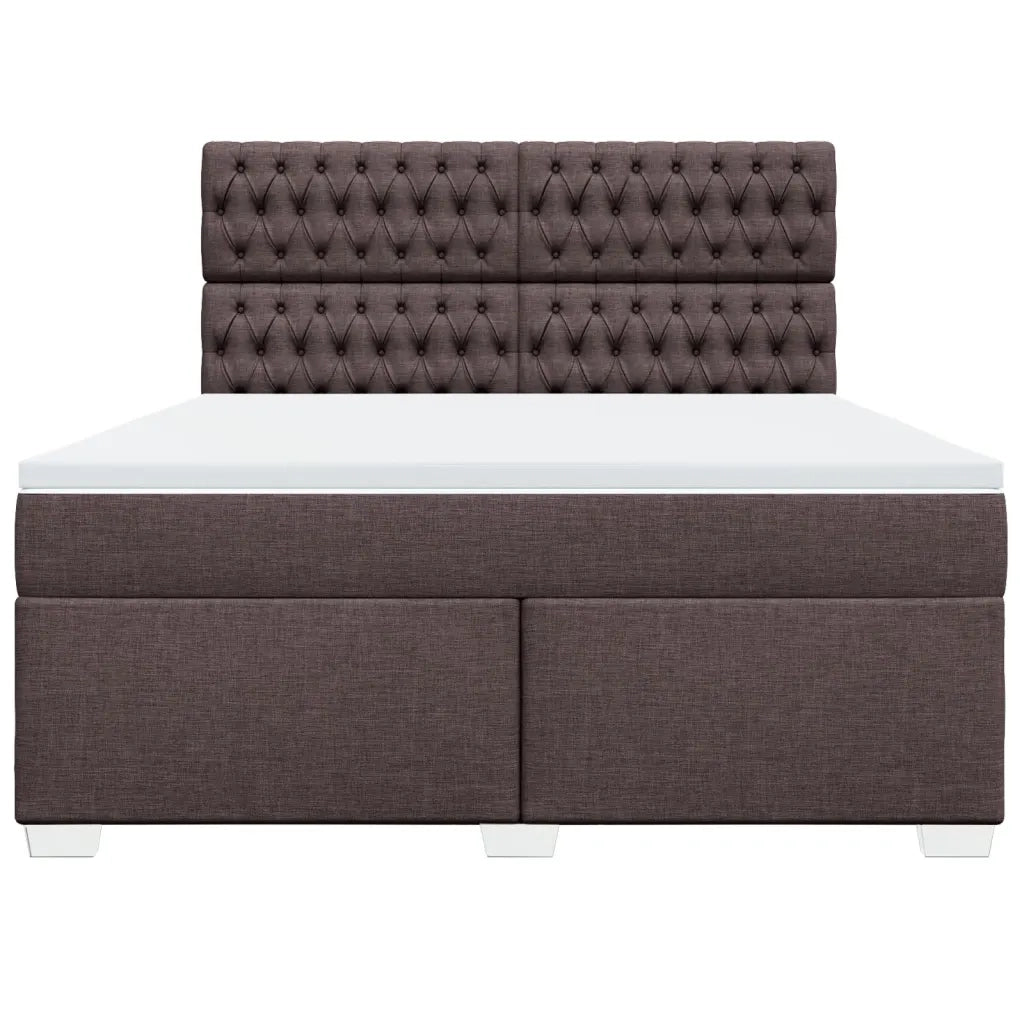 Giroletto a Molle con Materasso Marrone Scuro 180x200cm Tessuto