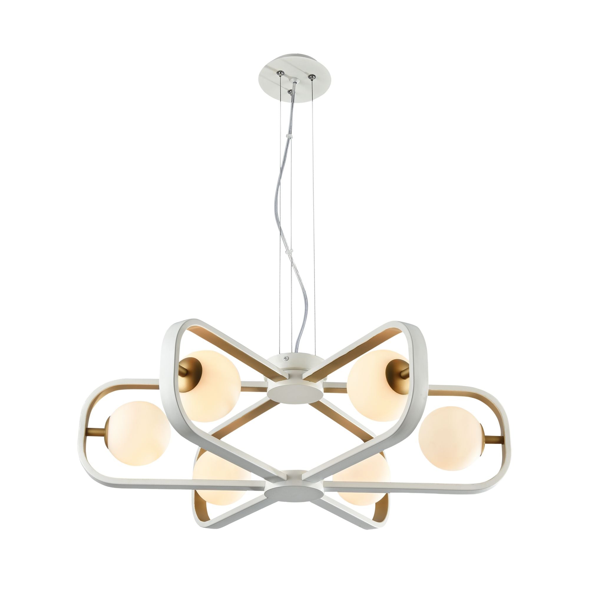 Lampada pendente Modern in Metallo Avola Bianco con Oro