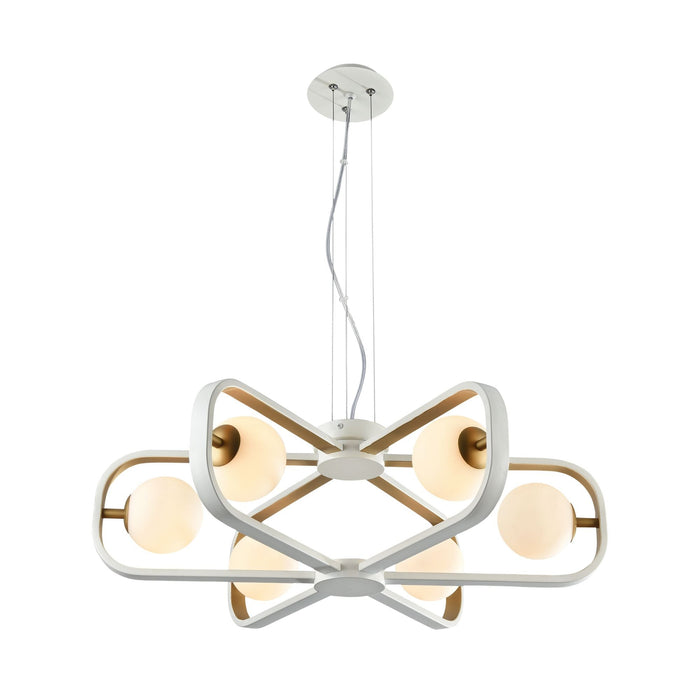 Lampada pendente Modern in Metallo Avola Bianco con Oro