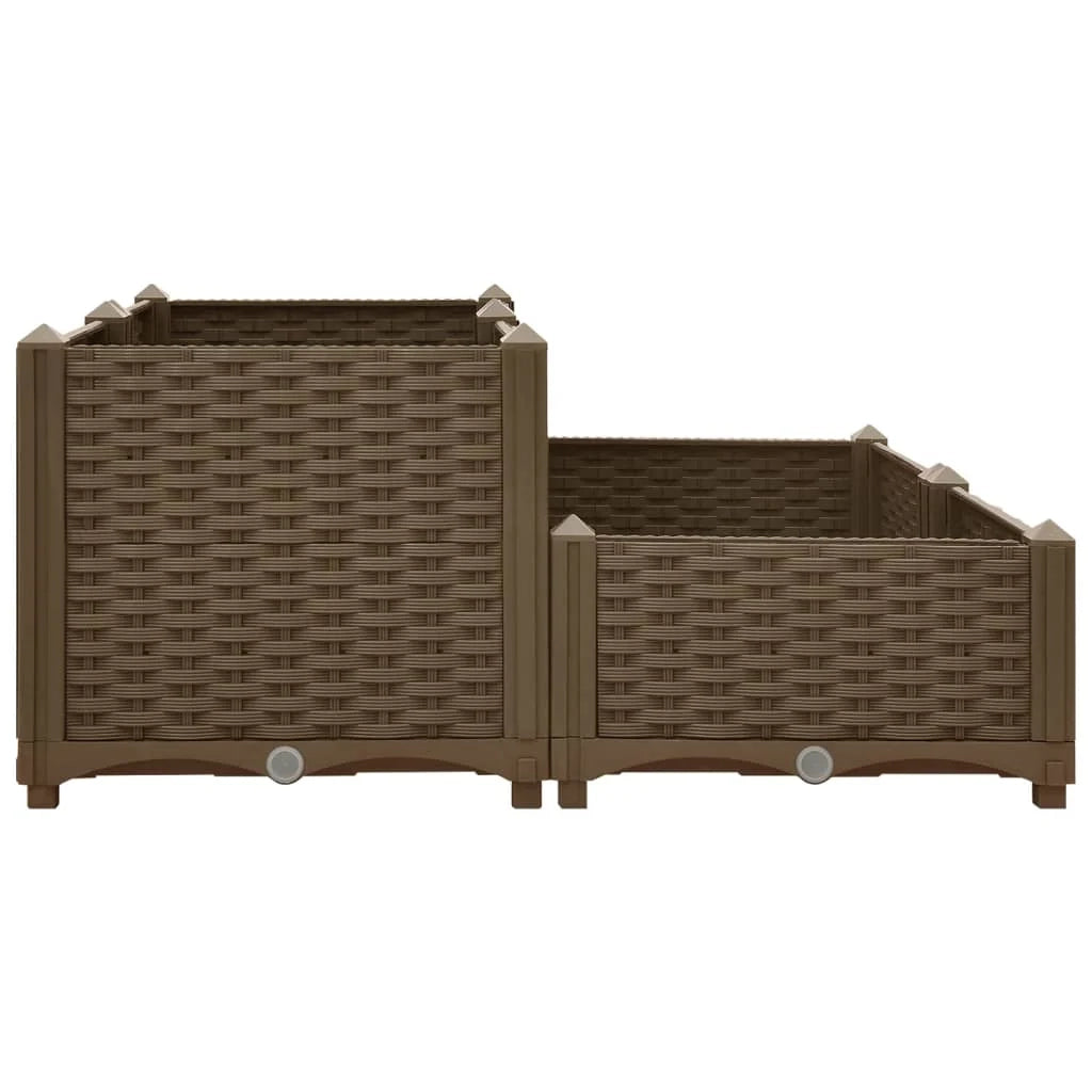 Fioriera rialzata per piante e fiori giardino 80 x 80 x 38 cm polipropilene 02_0000956