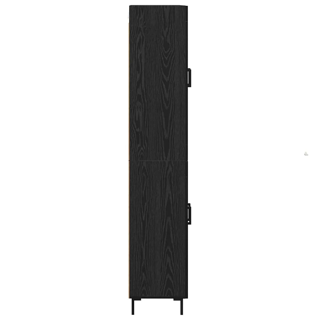Credenza 2 pz-Set di 2 Buffet-Armadio da cucina Rovere Nero Legno multistrato 421045