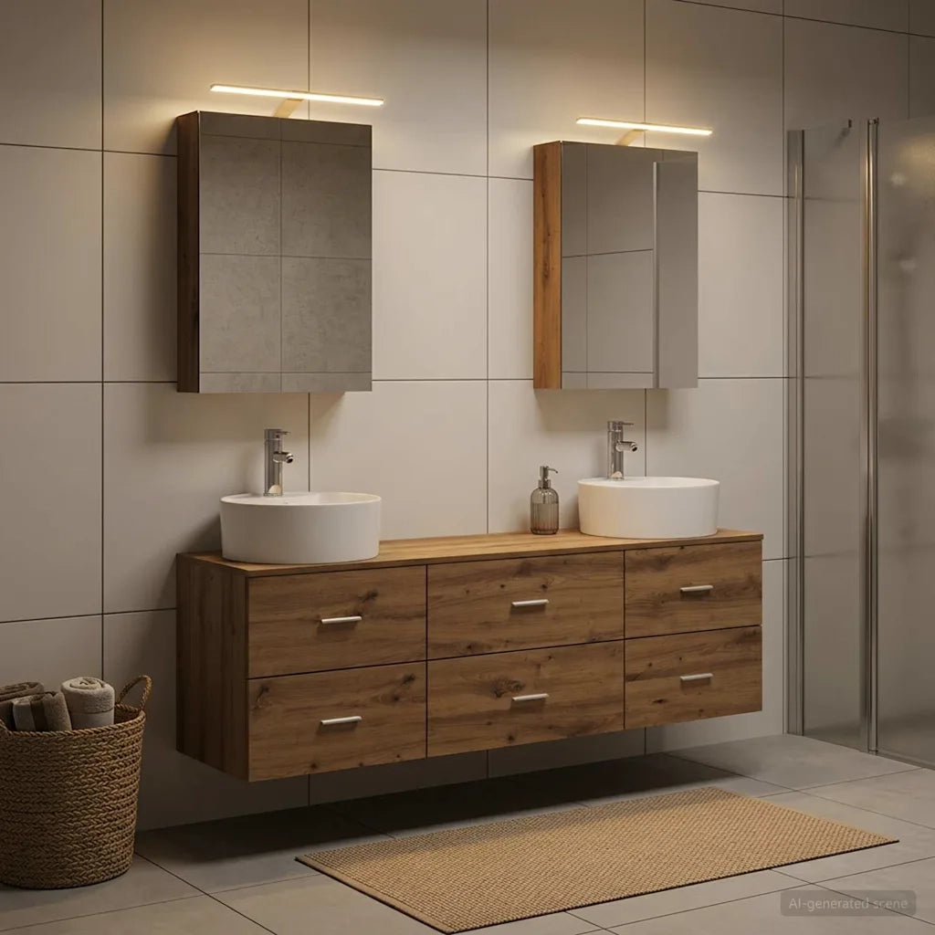 Set di mobili per il bagno 5 pcs Rovere Artigianale 3406878