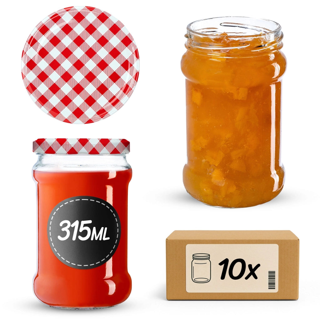 KADAX 10x Vasetti 315ml Per Conserva Marmellata Di Miele Con Tappo