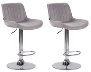 Set di 2 sgabelli da bar Lentini Velvet grigio,cromo