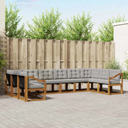 Set di divani da esterno 10 pcs Grigio Naturale e Chiaro