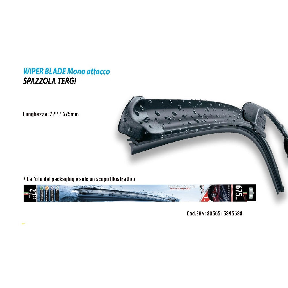 Trade Shop - Spazzola Tergicristallo Per Auto Universale 27" 675mm Maxtech Ter-cr027 -