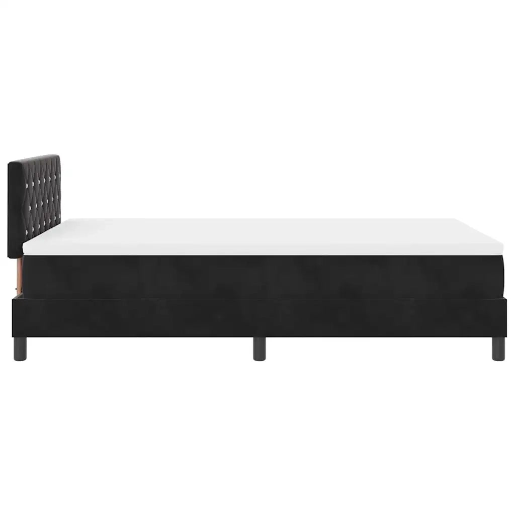 Letto a molle con materasso Nero 120 x 190 cm Velluto 3339094