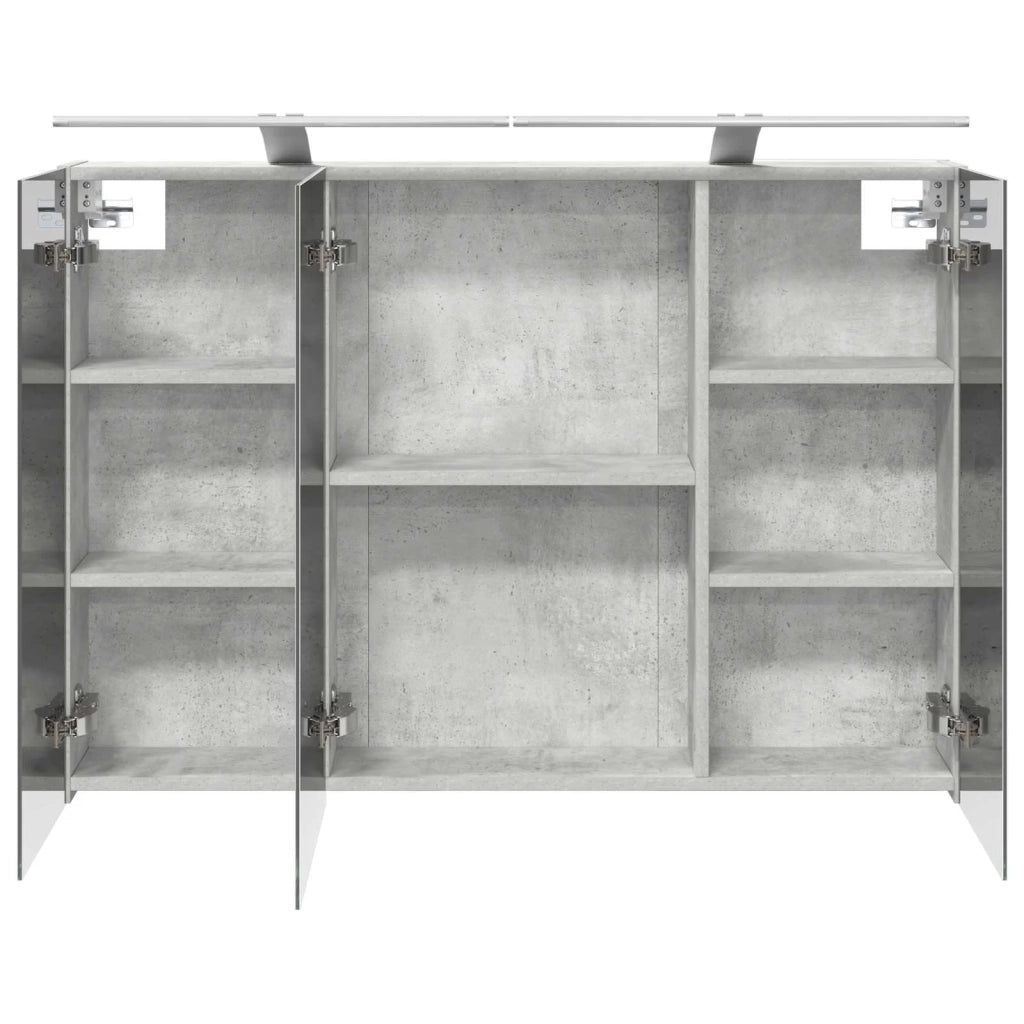 Mobiletto per specchio da bagno con lo scaffale Grigio cemento