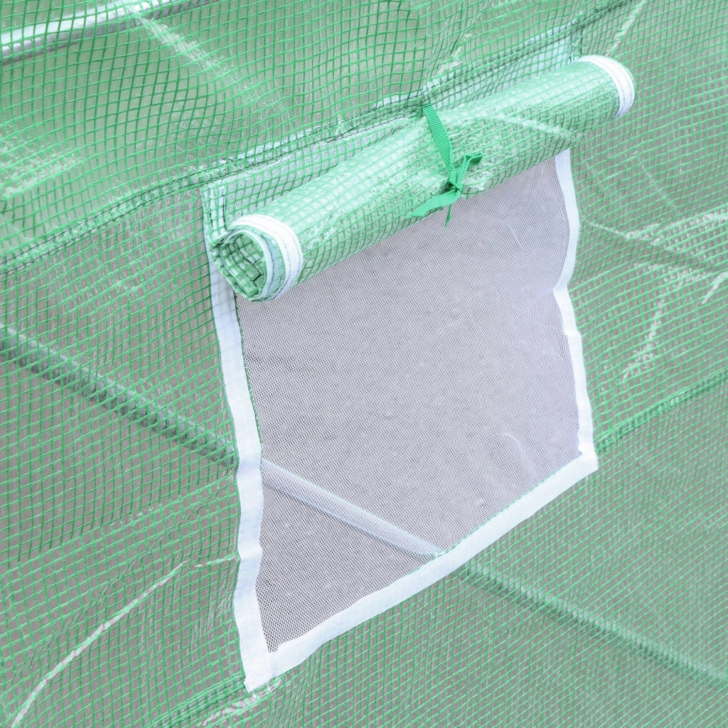 Serra da Giardino Tunnel ¨C zephmum ¨C Verde Scuro 3x3x2m 6 Finestre Porta a Rullo