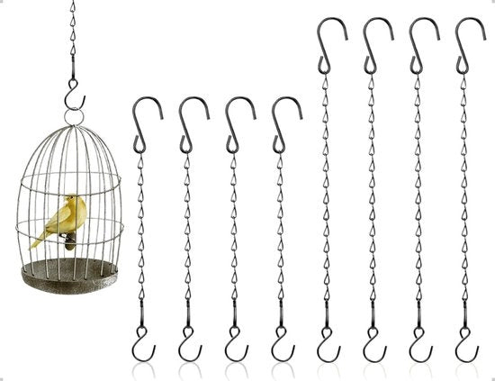 Set di catene per porta di 8 pezzi - Catene in acciaio - Nero - 29 cm/54 cm - Resistente all'ossidazione - Adatto per interni/esterni - Catena da appendere