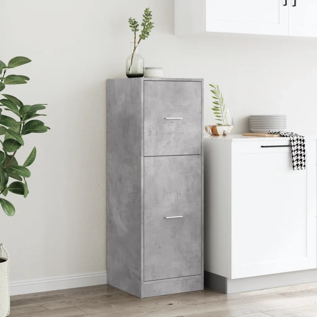 Armadietto da Farmacia Grigio Cemento 40x41x118 cm Truciolato 855199