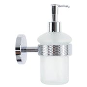 Trade Shop - Dispenser Porta Sapone Per Sapone Liquido In Acciaio Vetro Accessorio Arredo Bagno 87918 -