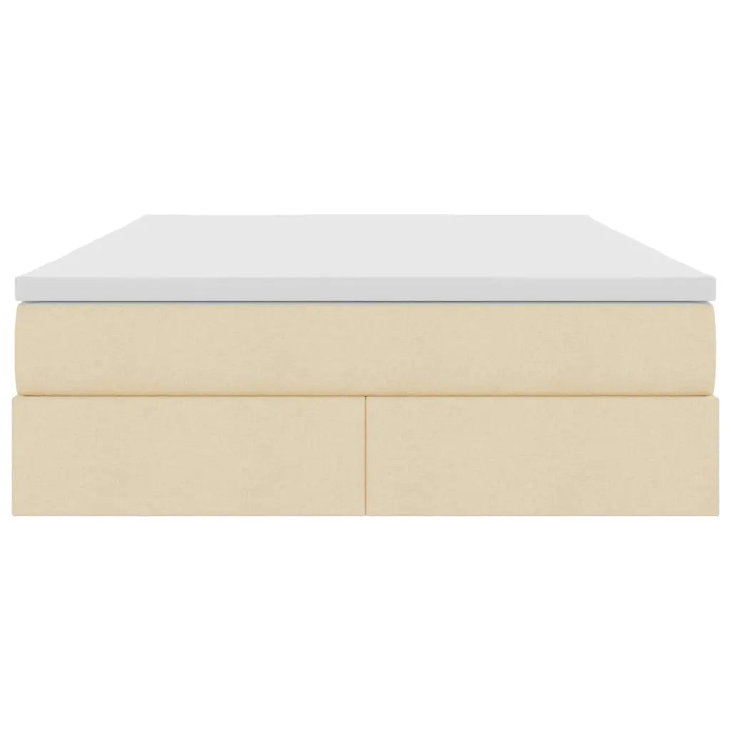 Letto con contenitore e materasso Crema 140 x 200 cm Poliestere