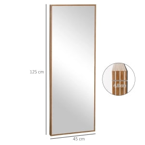 SPECCHIO DA PARETE Rettangolare 45x125 cm Legno Naturale
