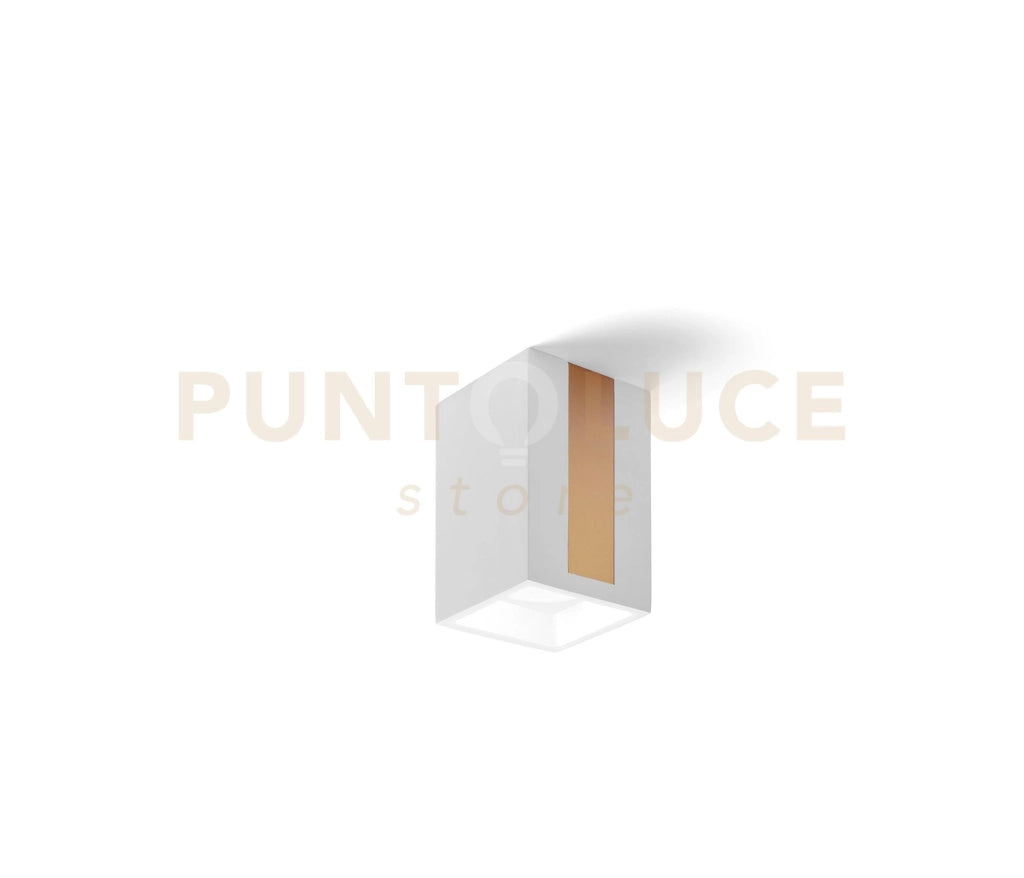 THERA Lampada da soffitto 1 luce attacco GU10 in gesso bianco con rifinitura Rame
