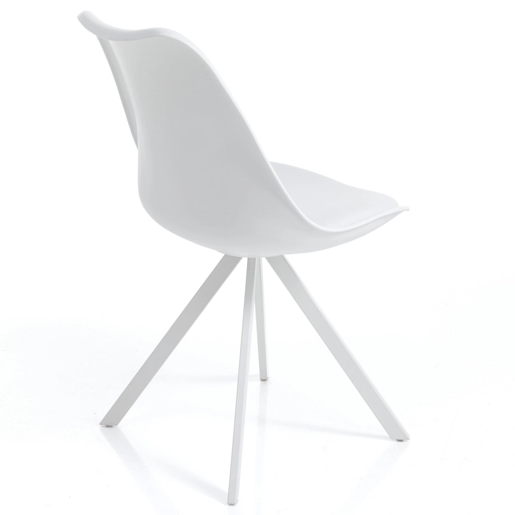 Set 4 sedie in pelle sintetica bianche cm. H.82 x L.48 x P.58