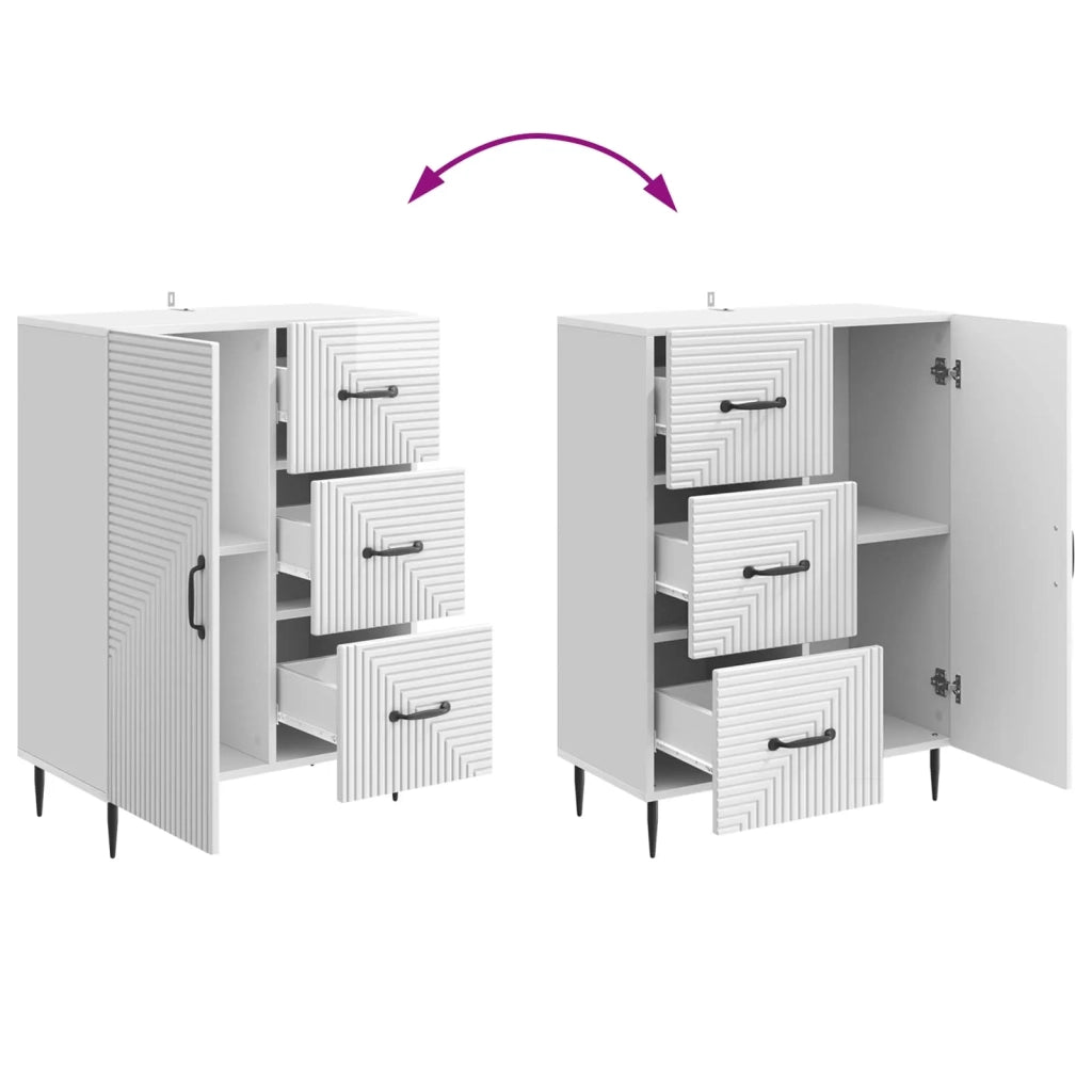 Credenza Bianco Lucido 66 x 34,5 x 89,5 cm Legno ingegnerizzato 894859