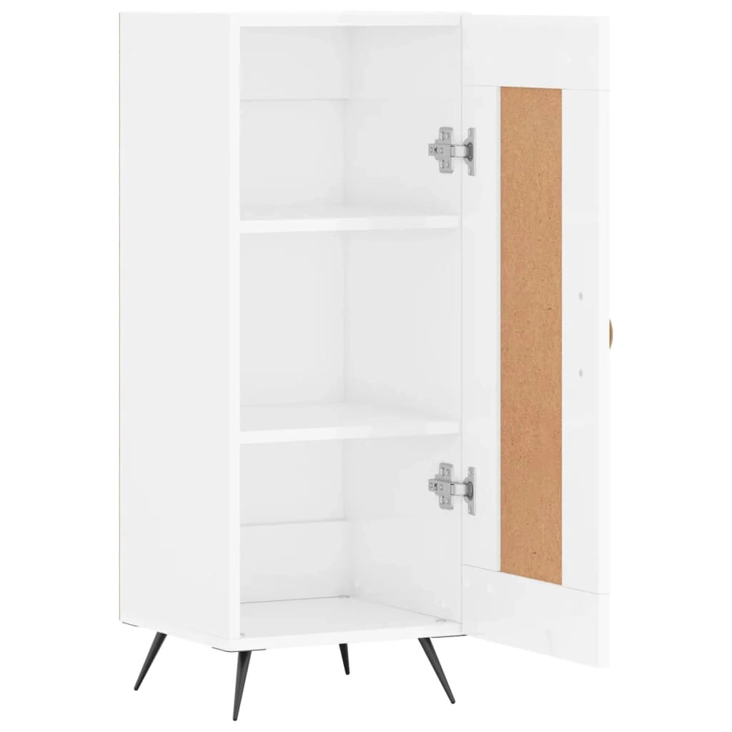 Buffet credenza cassettiera mobiletto mobile contenitore organizer per cucina soggiorno finitura lucida 34,5 x 34 x 90 cm legno ingegnerizzato bianco 02_0030604