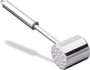 Vleeshamer a doppio taglio in acciaio inossidabile 28 cm - resistente al lavastoviglie - macinatore di carne per bistecche e cotolette - argento