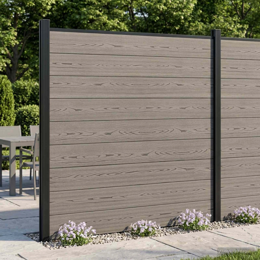 Set di Recinzione 5 pz 872 x 186 cm WPC e Alluminio Grigio 3429397