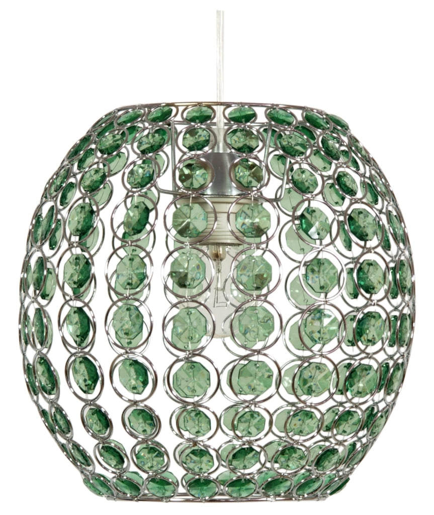 Lampada a sospensione Candellux Rica Ø28 verde cromata