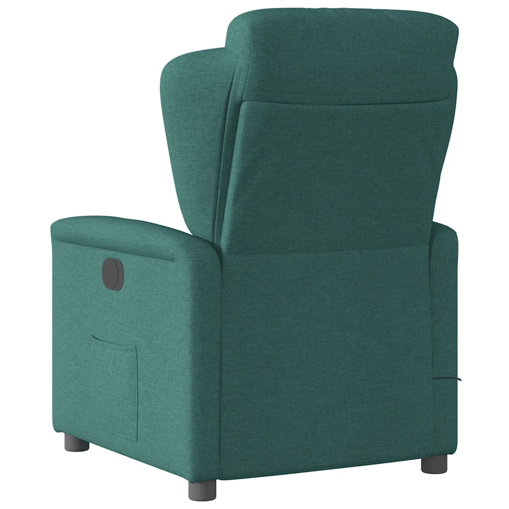 Divano Sedia-Poltrona Massaggiante Reclinabile Verde Scuro in Tessuto 657208