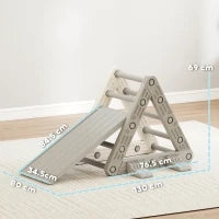 Struttura per Arrampicata per Bambini di 18-48 Mesi con Scivolo e Rampa 130x80x69 cm Grigio e Bianco