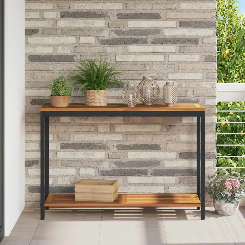 Tavolo da Esterno Naturale e Nero 110 x 35 x 75 cm 4010607