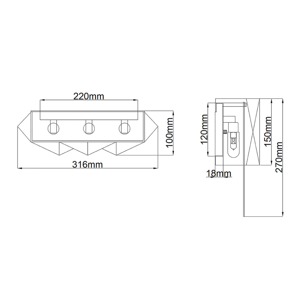Applique Hinkley Zuma nero/oro 3xG9 LED 3W IP20 3000K