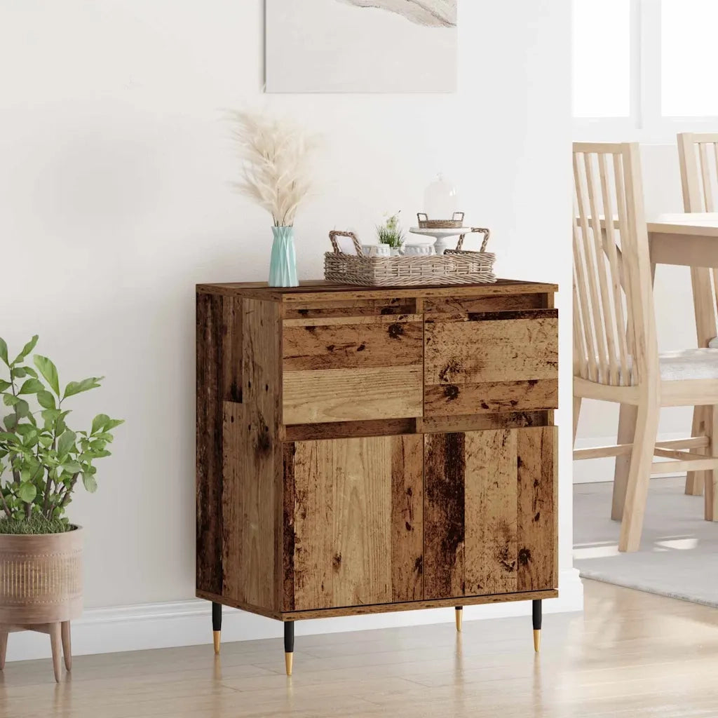 Credenza con Cassetto-Buffet-Armadio da cucina Legno vecchio 60 x 35 x 70 cm 350763
