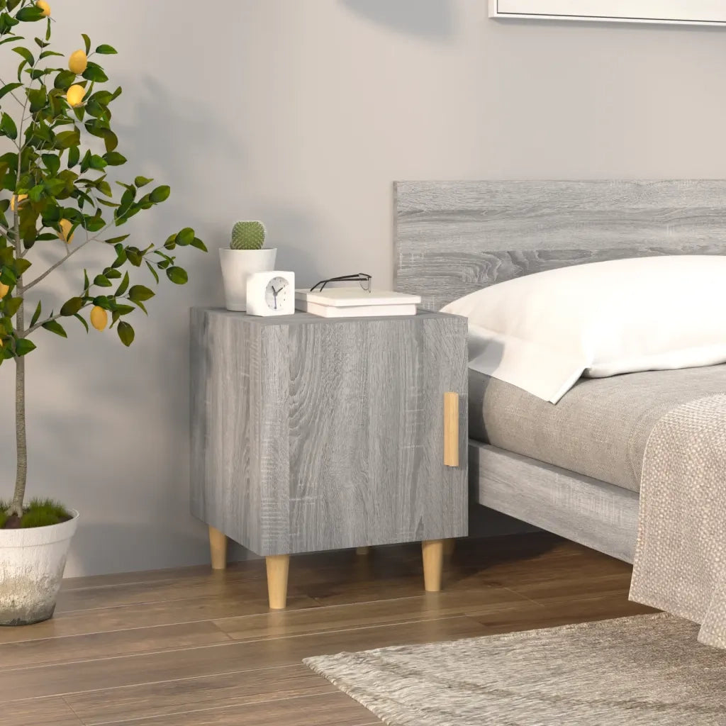 Set di 2 Comodini | Armadio da Notte | Mobiletto da notte Grigio Sonoma in Legno Multistrato