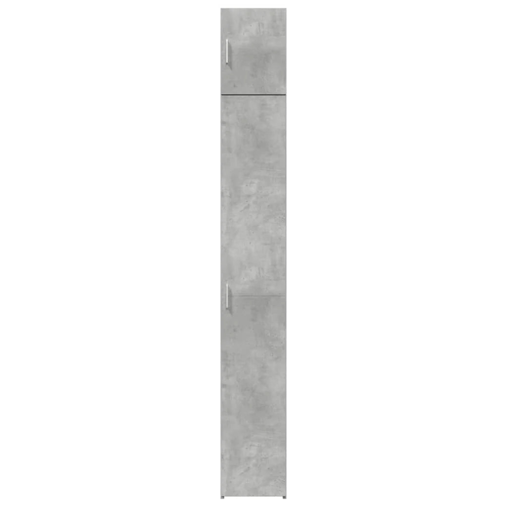 Mobile contenitore sottile per piccoli spazi 30 x 42,5 x 225 cm con 8 scomparti stile moderno legno composito grigio cemento 02_0055549