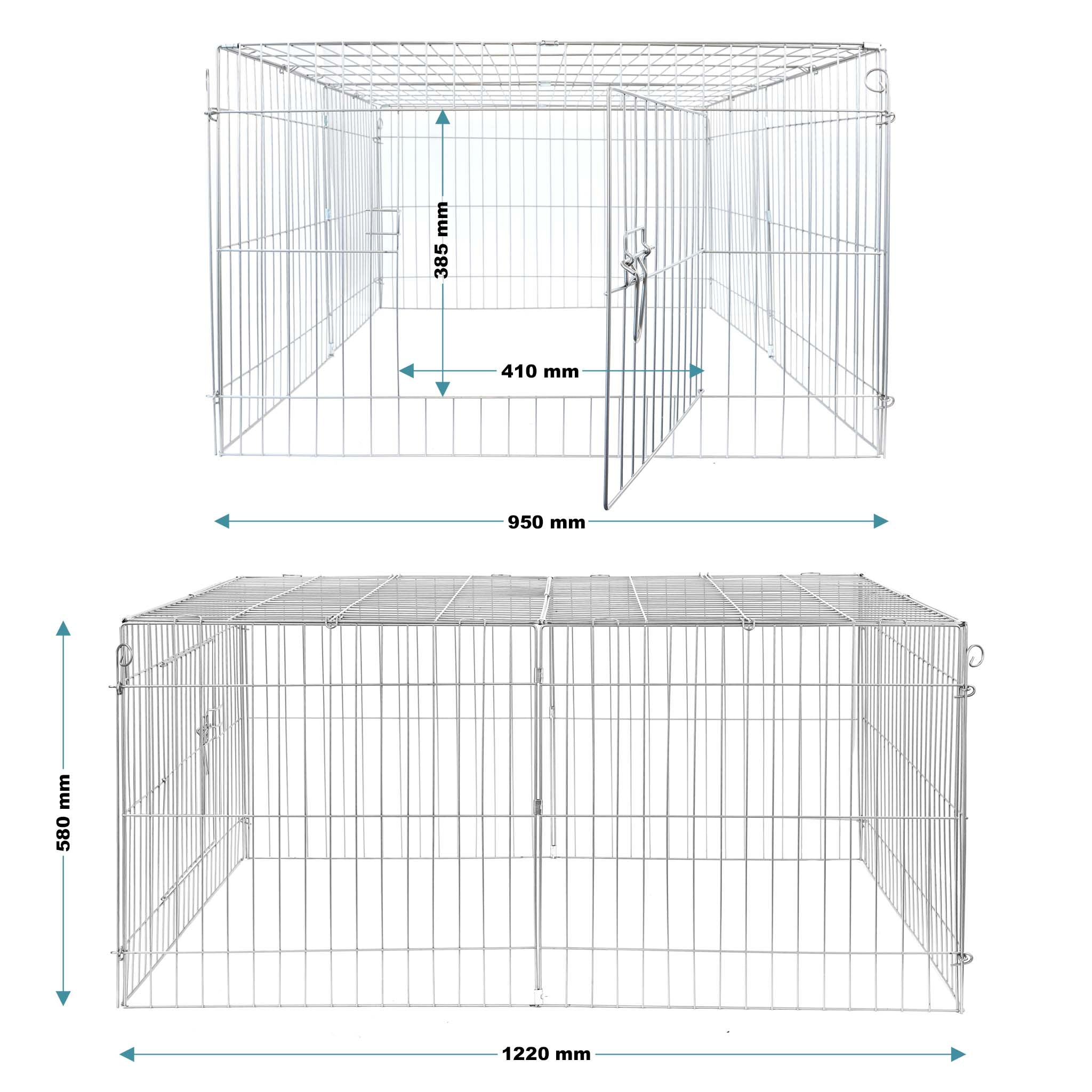 Recinto per piccoli animali 122 x 95 x 58 cm con telo parasole recinzione per conigli e lepri