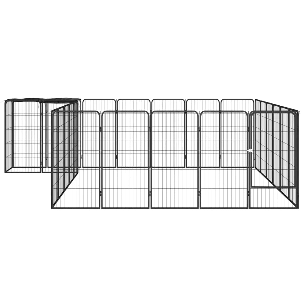 Recinto per cani 26 pannelli 50 x 100 cm acciaio verniciato a polvere nero 02_0043623