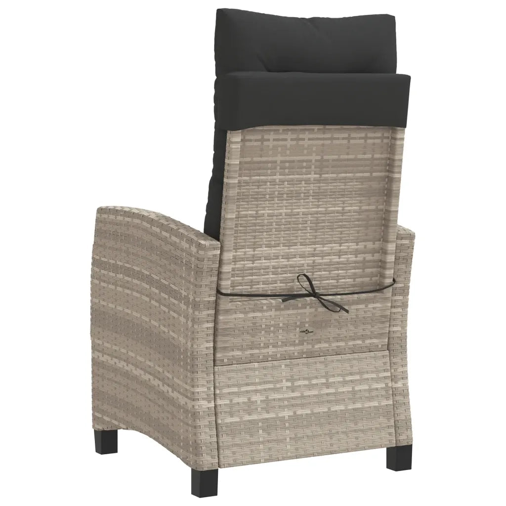 Set da Bistrò 3 pz con Cuscini Grigio Chiaro in Polyrattan